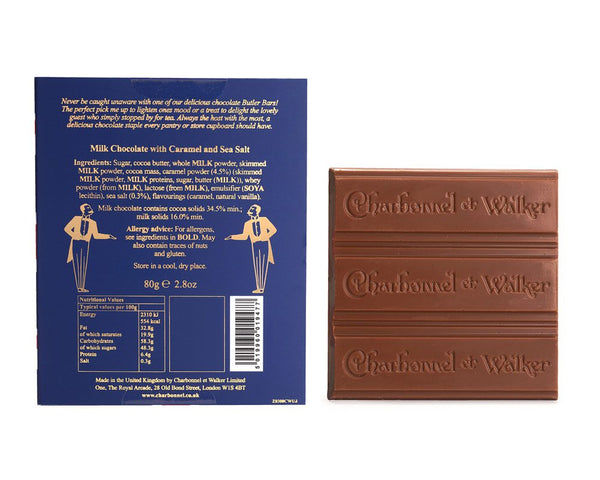 Milk Sea Salt Caramel Chocolate ‘Butler’ bar 80g
