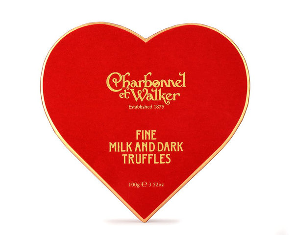 100g Red Velvet Heart – Milk & Dark Truffle Selection